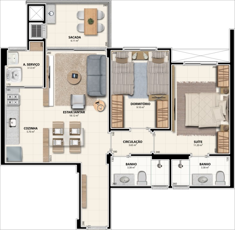 Apartamento Saco Grande, Residencial João Makowiecky